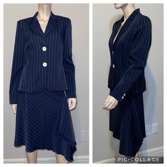 Roccobarocco Dresses & Skirts - Roccobarocco Pinstripe Skirt & Blazer 10/12